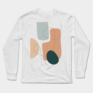 Mid Century Modern, Abstract Shapes Illustration 5 Long Sleeve T-Shirt